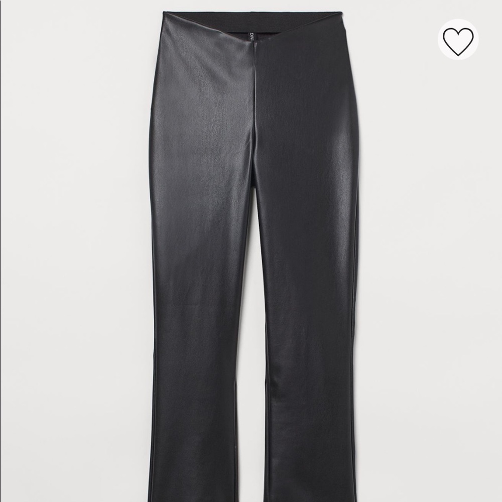 Flared Faux Leather Leggings H&M Size 6